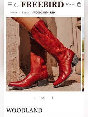 FreeBird woodland red leather cowboy boots
